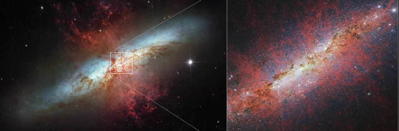 Webb Sondea una Galaxia con Estallido Estelar Extremo