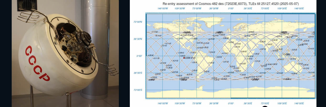 La Sonda Espacial Soviética Cosmos-482 Cae en el Océano Índico