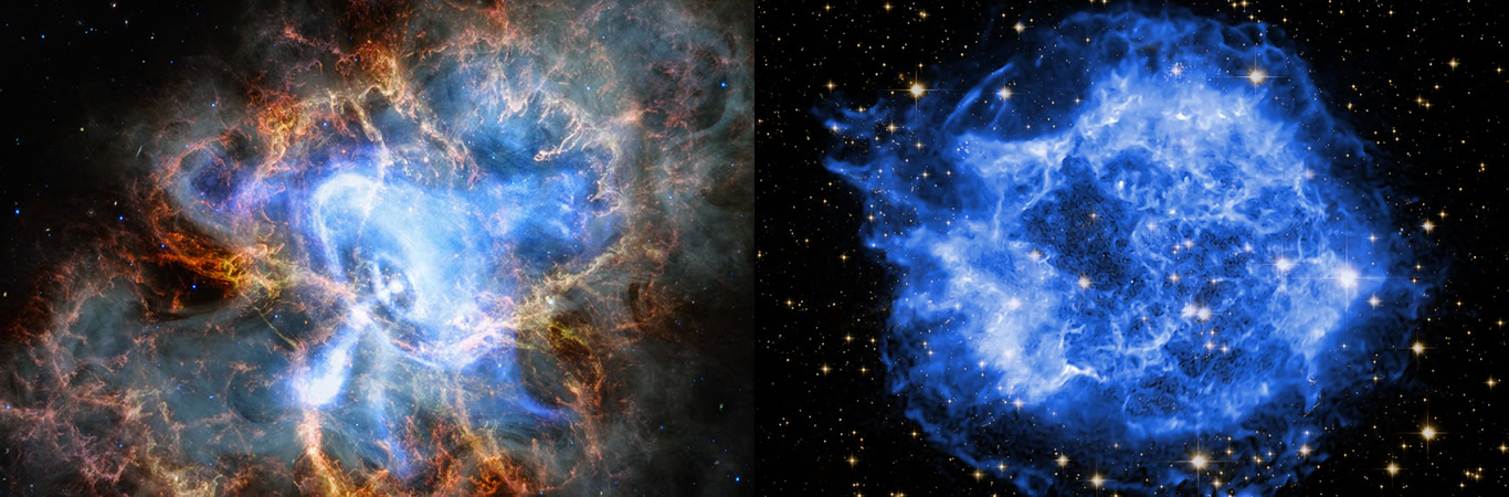 El Chandra Observa Cambios en la Nebulosa del Cangrejo y Casiopea A Durante Dos Décadas