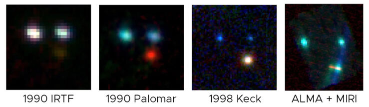 Cuatro imágenes del sistema estelar WL 20 