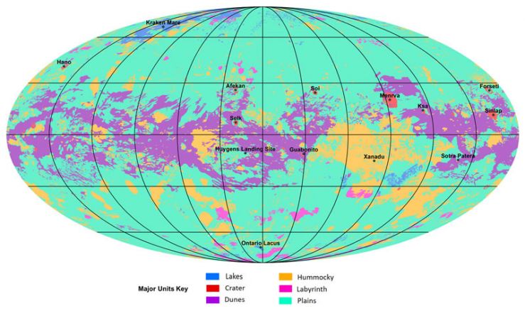 Completan el Primer Mapa Geológico Global de Titán