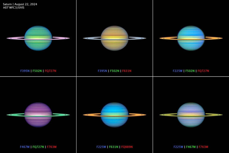 Conjunto de imágenes de Saturno captadas por el Hubble