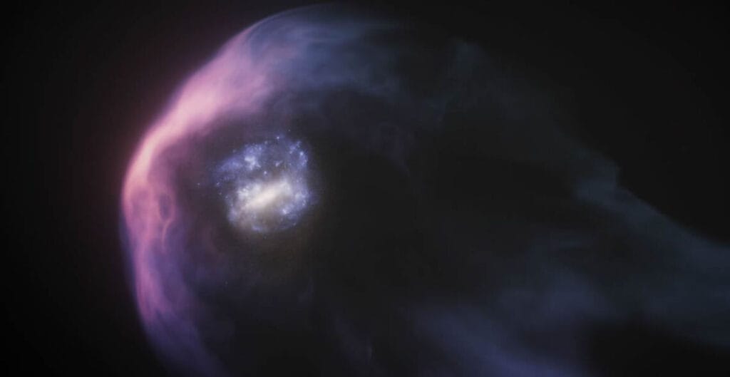 Este concepto artístico muestra un primer plano de la Gran Nube de Magallanes, una galaxia enana que es una de las vecinas más cercanas de la Vía Láctea.