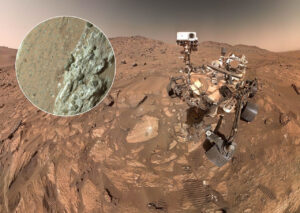El rover Perseverance de la NASA descubrió manchas de leopardo en una roca rojiza apodada "Cheyava Falls" en el cráter Jezero de Marte en julio de 2024. Los científicos creen que las manchas pueden indicar que, hace miles de millones de años, las reacciones químicas en esta roca podrían haber sustentado la vida microbiana.