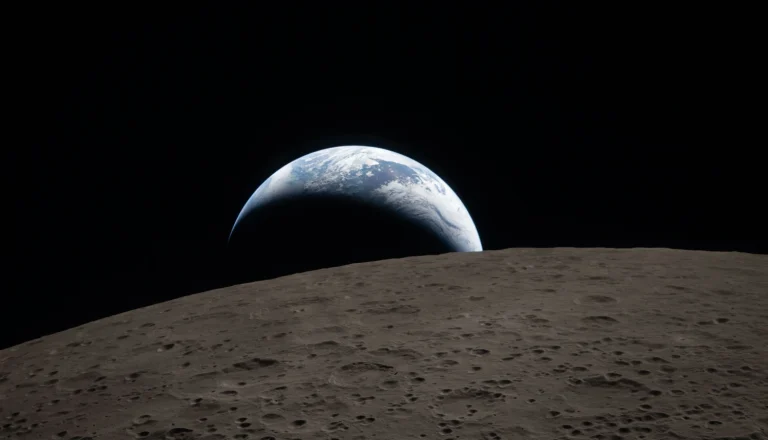 Puesta de la Tierra capturada a través de la ventana de la nave Orión a las 22:41 GMT del 6 de abril de 2026, durante el sobrevuelo lunar de la tripulación de Artemis II.