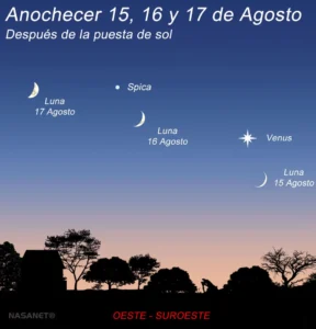 Después de protagonizar el eclipse solar total del 12 de agosto, la Luna vuelve a convertirse en protagonista del cielo. Este fin de semana, nuestro satélite reaparecerá como una fina Luna creciente y se acercará a Venus y a Spica en un espectáculo visible después de la puesta de Sol.