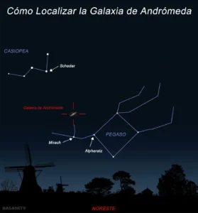 Descubre cómo encontrar la Galaxia de Andrómeda de forma sencilla usando la constelación de Casiopea.